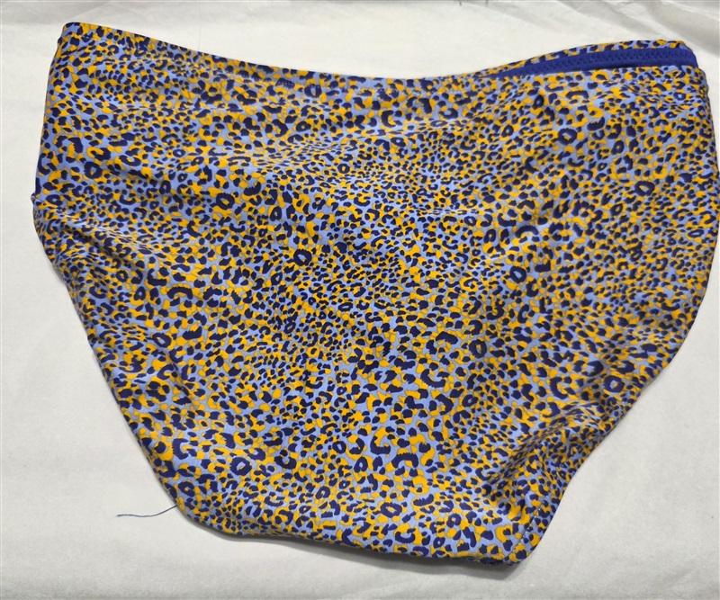 NWOT Seafolly 12 USA Hipster Bikini Bottom Spirit Animal Blue Yellow 122824