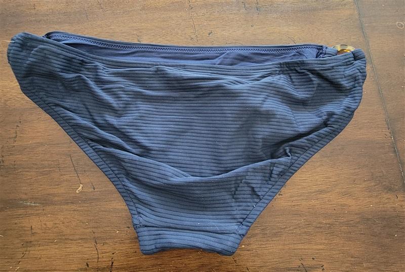 NWOT Seafolly Unterteil SZ 8 Ribbed Side-Ring Bikini Swim Bottom Blue 122831
