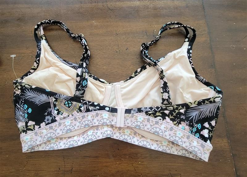 NWOT Seafolly 8 USA F Cup Free Spirit F Cup Bralette Black Floral 122835