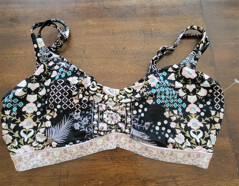 NWOT Seafolly 8 USA F Cup Free Spirit F Cup Bralette Black Floral 122835