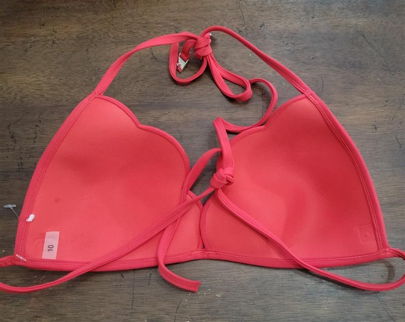 NWOT Seafolly 4 USA Petal Edge Fixed Tri Brazilian Bikini Swimsuit Red 122844