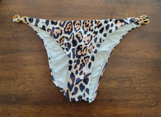 NWOT Pilyq PQ S Leo Chain Side Teeny Cheetah Animal Print Bikini 122851