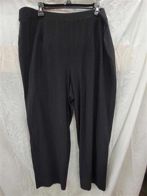 NWOT Eileen Fisher 2XL Black Pull On zip Side Ankle Pants 122854
