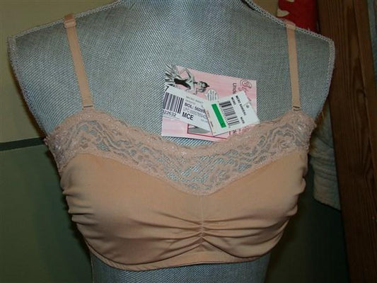 NWOTD Fashion Forms Small Micro Bandeau Lace Strapless Bra Beige 122869