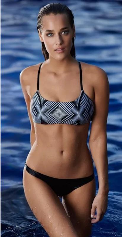 NWT Pilyq D Geometer Diamond Embroidered Lila Bikini Swim Top 122880