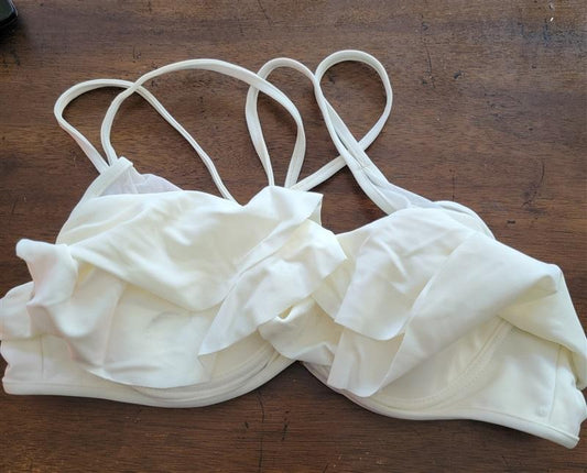 NWOT Tularosa S Ruffle Underwire Ivory Bikini Swim Top 122895