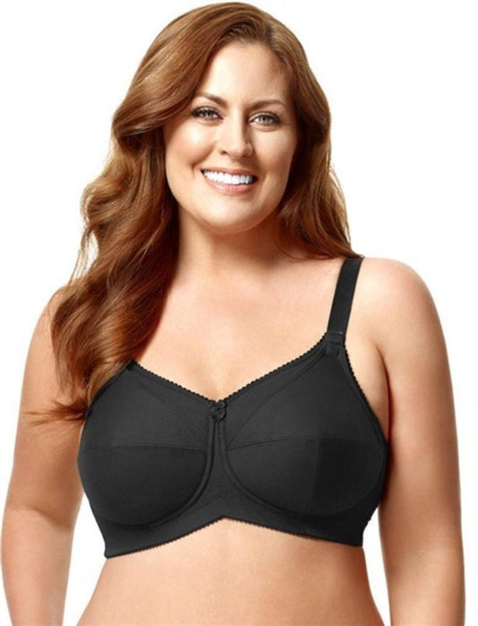 NWOT Elila 42E Cotton Cup Wire Free Nursing Bra 1613 Black 122916