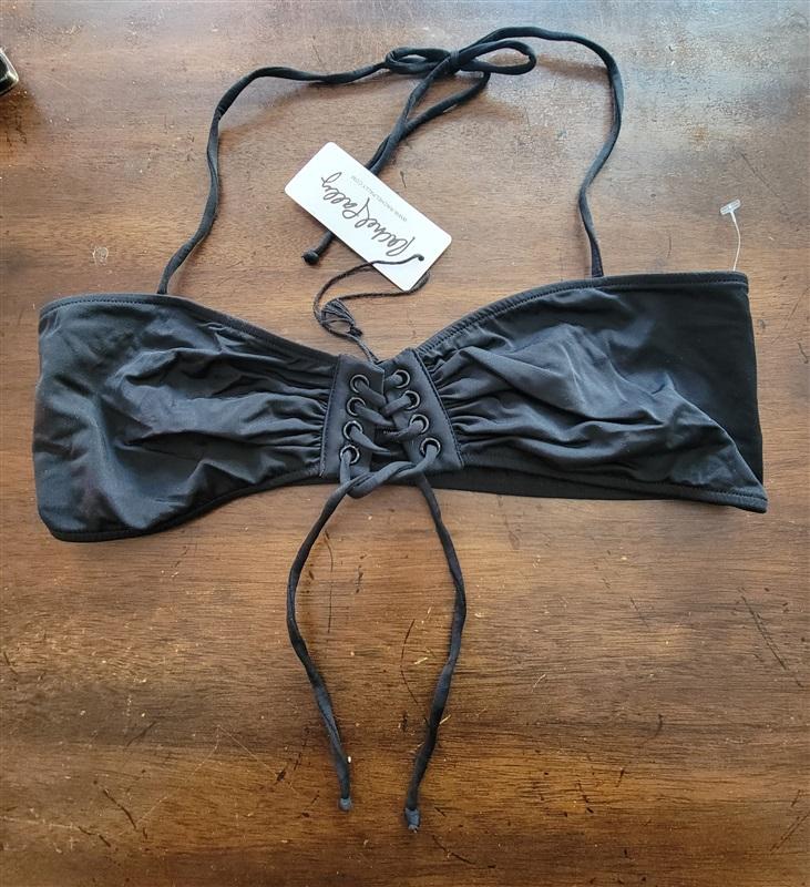 NWT Rachel Pally M Hanalei Lace Front Bandeau Bikini Swim Top 122923