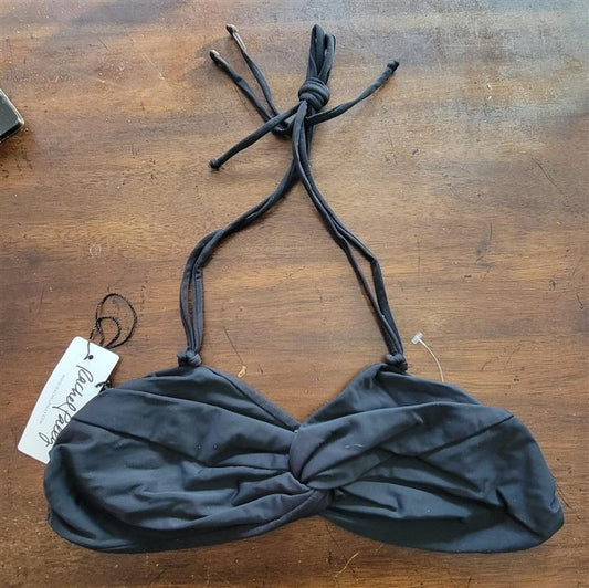 NWT Rachel Pally M Cambria Bandeau Bikini Swim Top Black 122934