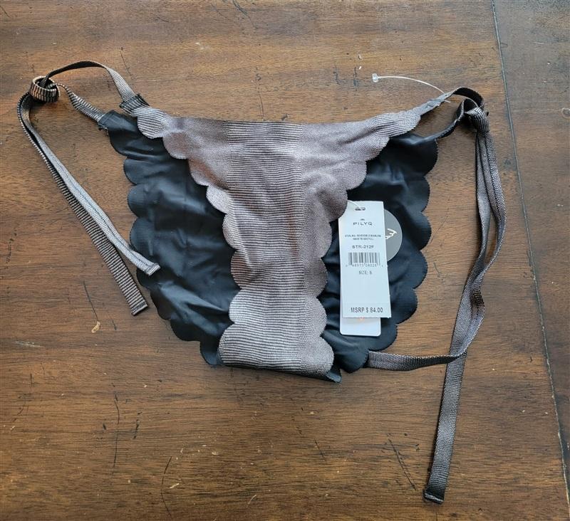 NWT Pilyq S Sterling Reversible Seamless Wave Full Bikini Swim Bottom 122938