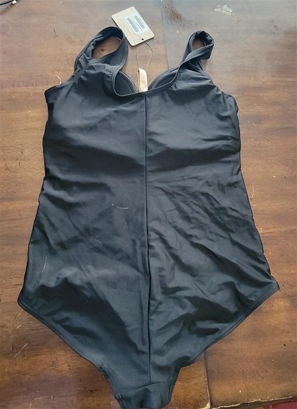 NWT Phistic 10 Front Ruched 1PC Swimsuit Black 122959