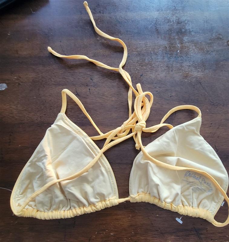 NWPT Rachel Pally Sunshine Yellow Triangle Tie Halter Bikini Swim Top 122968