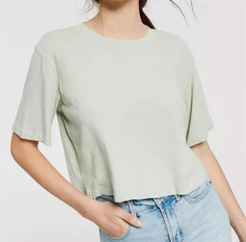 NWT LNA Large Yara Crop tee Shirt Smoke Green 122989
