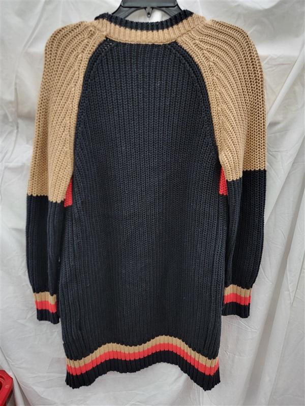 NWT One Gray Day XS Cotton Cashmere Colorblock Cardigan Sweater 122991