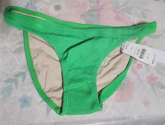 NWT Pilyq Kiwi Reef M Green Textured High Cut Full Bikini Swim Bottom 123001