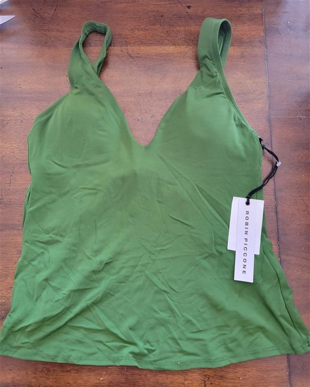 NWT Robin Piccone Ava S Open Tie Back Tankini Green 123014