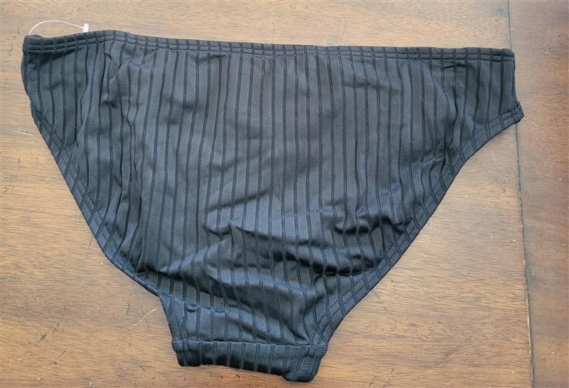 NWT Michael Kors M Classic Bikini Hipster Swim Bottom Black Ribbed 123017