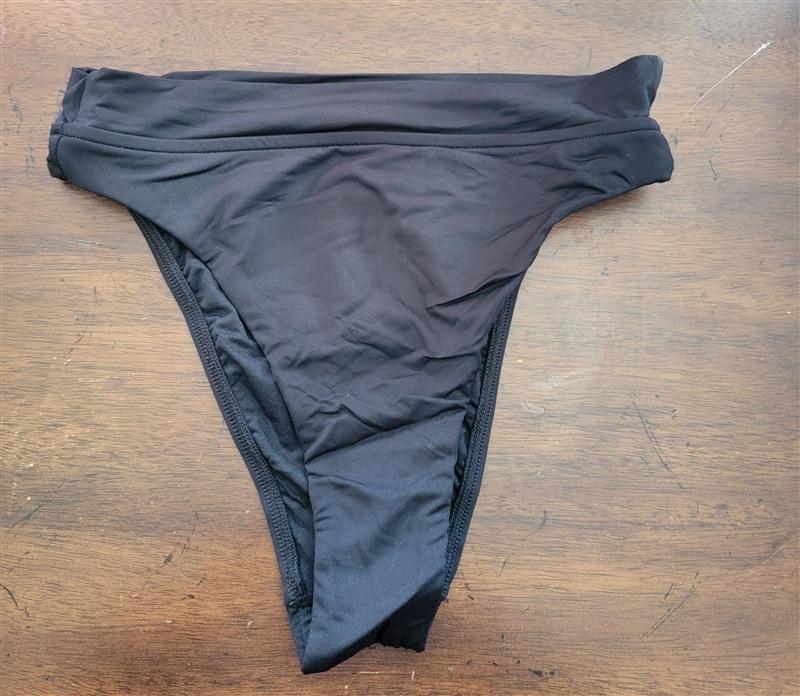 NWOT Seafolly 6 USA Go Overboard High cut Waist Bikini Bottom Black 123023