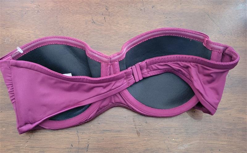 NWOT Seafolly 8 USA Solid Underwire Bandeau Bra Bikini Top Wine 123024
