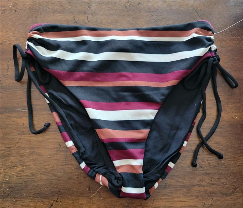NWOT Robin Piccone XS Striped Side Tie Bikini Swim Bottom 123027