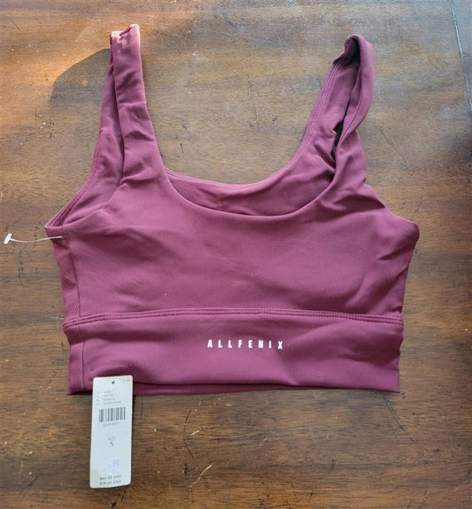 NWT Anthropologie Allfenix S Plum Ribbed Sports Bra 123036
