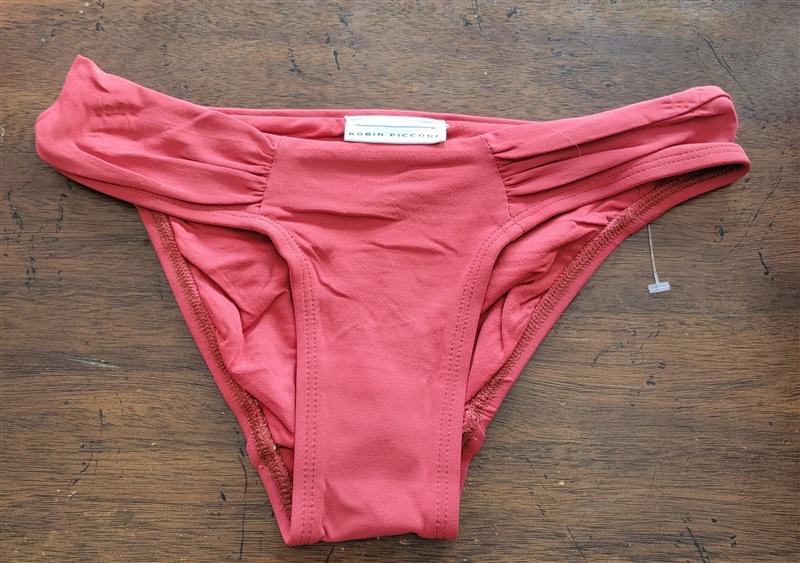 NWOT Robin Piccone Ava SM Dk Orange Solid Bikini Swim Bottom 123044