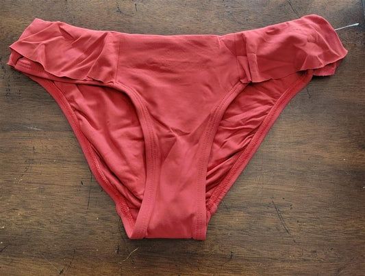 NWOT Robin Piccone Lina XS Orange Ruffle Bikini Swim Bottom 123049