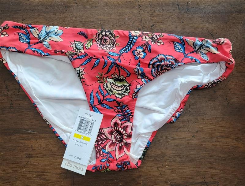 NWT Ella Moss Floral Romance Red Bikini Swim Bottoms 123058