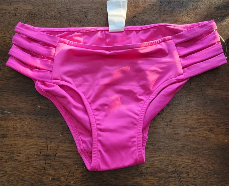NWOT Seafolly 6 USA Multi Strap Hipster Full Coverage Bikini Bottom Pink 123066