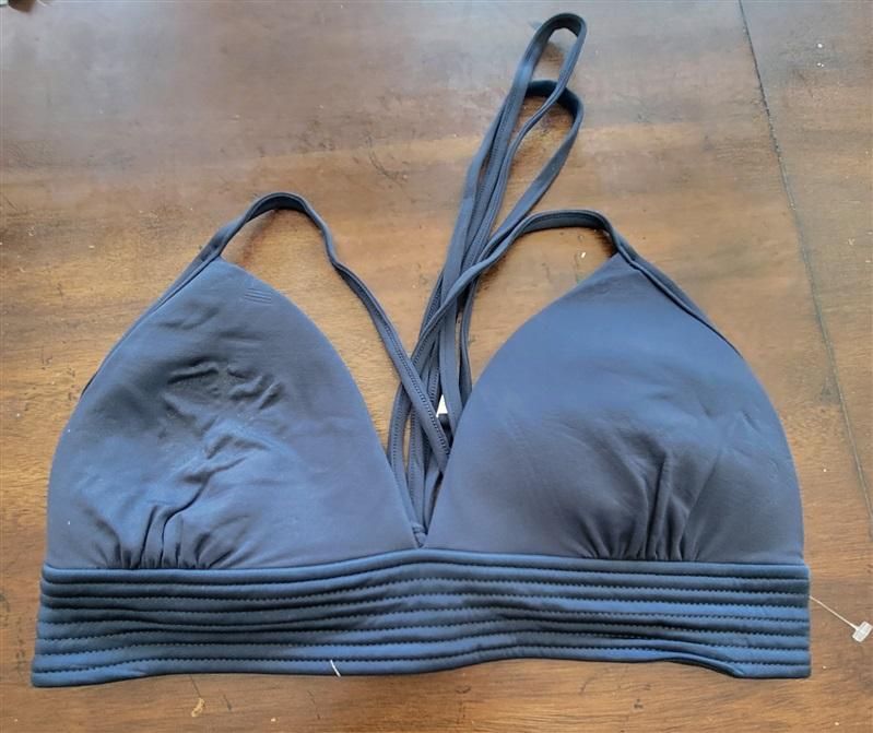 NWOT Seafolly 2 USA Basic Quilted Fixed Tri Bikini Swim Top Black 123070