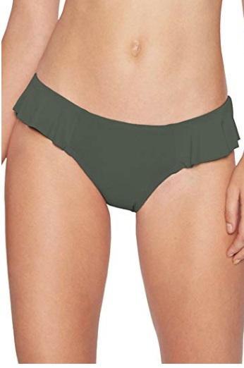 NWOT Robin Piccone Lina XS Black Ruffle Bikini Swim Bottom 123071