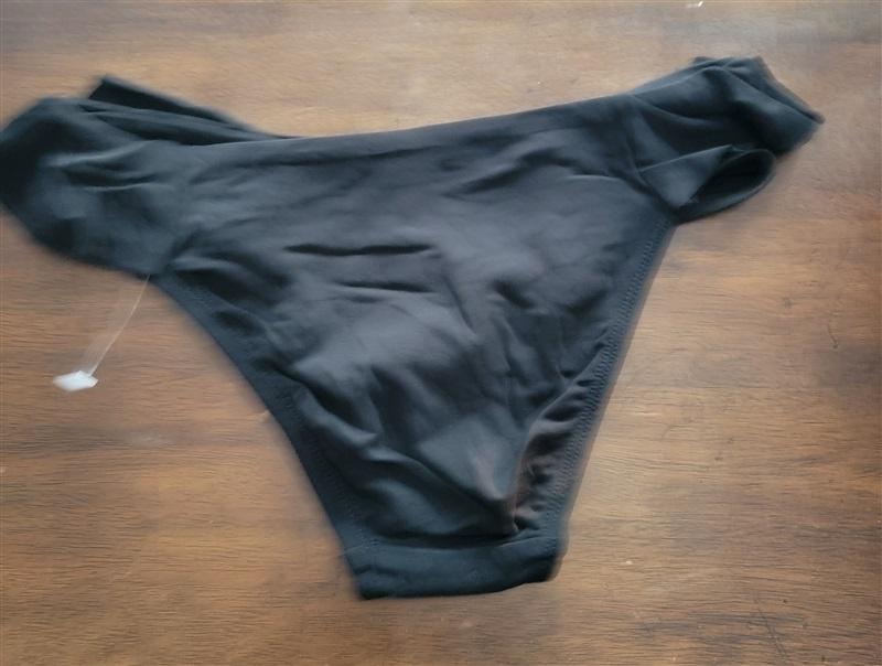 NWOT Robin Piccone Lina XS Black Ruffle Bikini Swim Bottom 123071