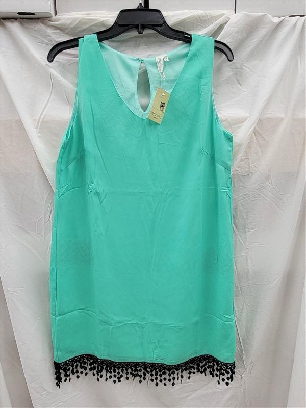 NWT Pink Owl Boutique Large Mint Green Sleeveless Shift Dress Tunic 123073