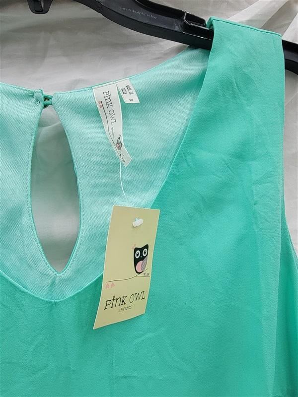 NWT Pink Owl Boutique Medium Mint Green Sleeveless Shift Dress Tunic 123074