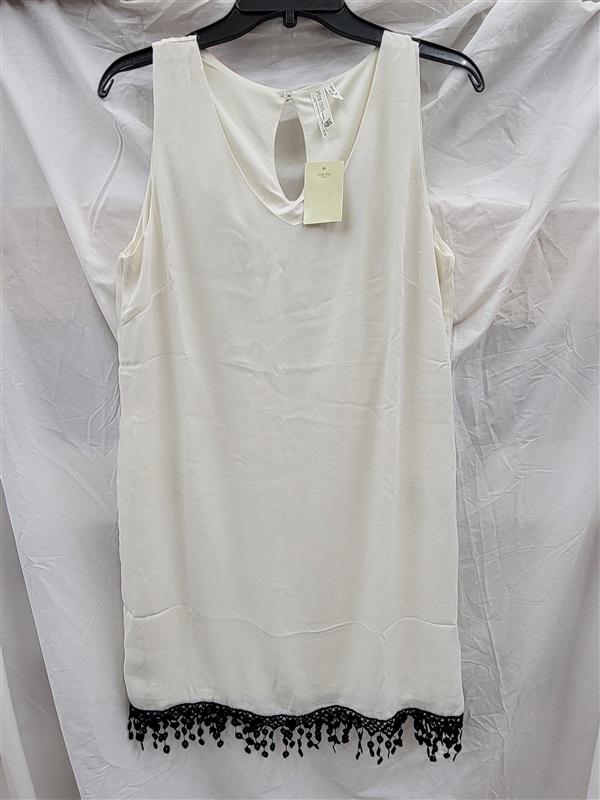 NWT Pink Owl Boutique Medium Ivory Sleeveless Shift Dress Tunic 123077