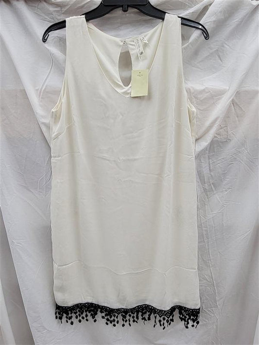 NWT Pink Owl Boutique Medium Ivory Sleeveless Shift Dress Tunic 123077
