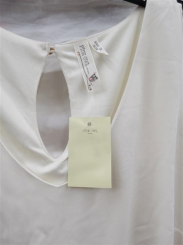 NWT Pink Owl Boutique Medium Ivory Sleeveless Shift Dress Tunic 123077