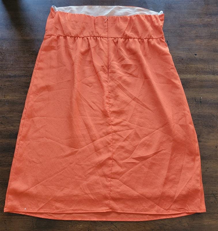 NWOT Glam SMALL Strapless Club Mini Dress Tunic Empire Waist Orange 123082
