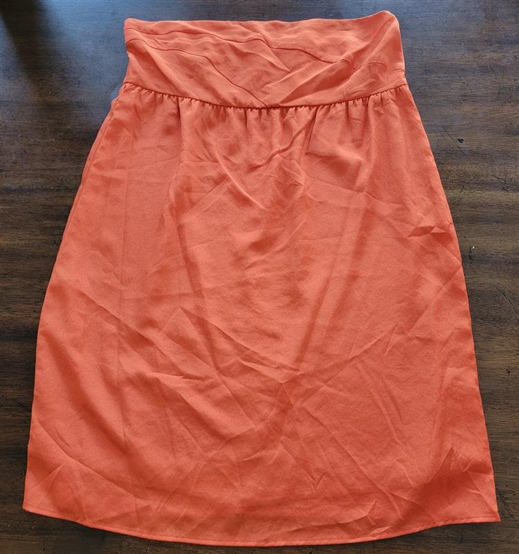 NWOT Glam SMALL Strapless Club Mini Dress Tunic Empire Waist Orange 123082