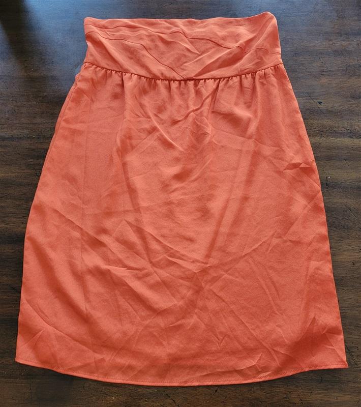 NWOT Glam SMALL Strapless Club Mini Dress Tunic Empire Waist Orange 123082