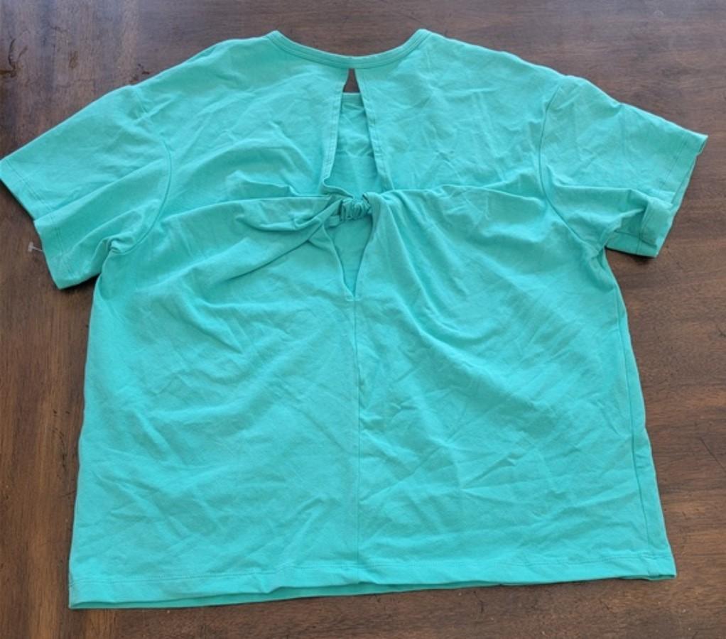 NWOT Ledins Fruit Pin Up T Shirt Aqua Green Cherry 123088