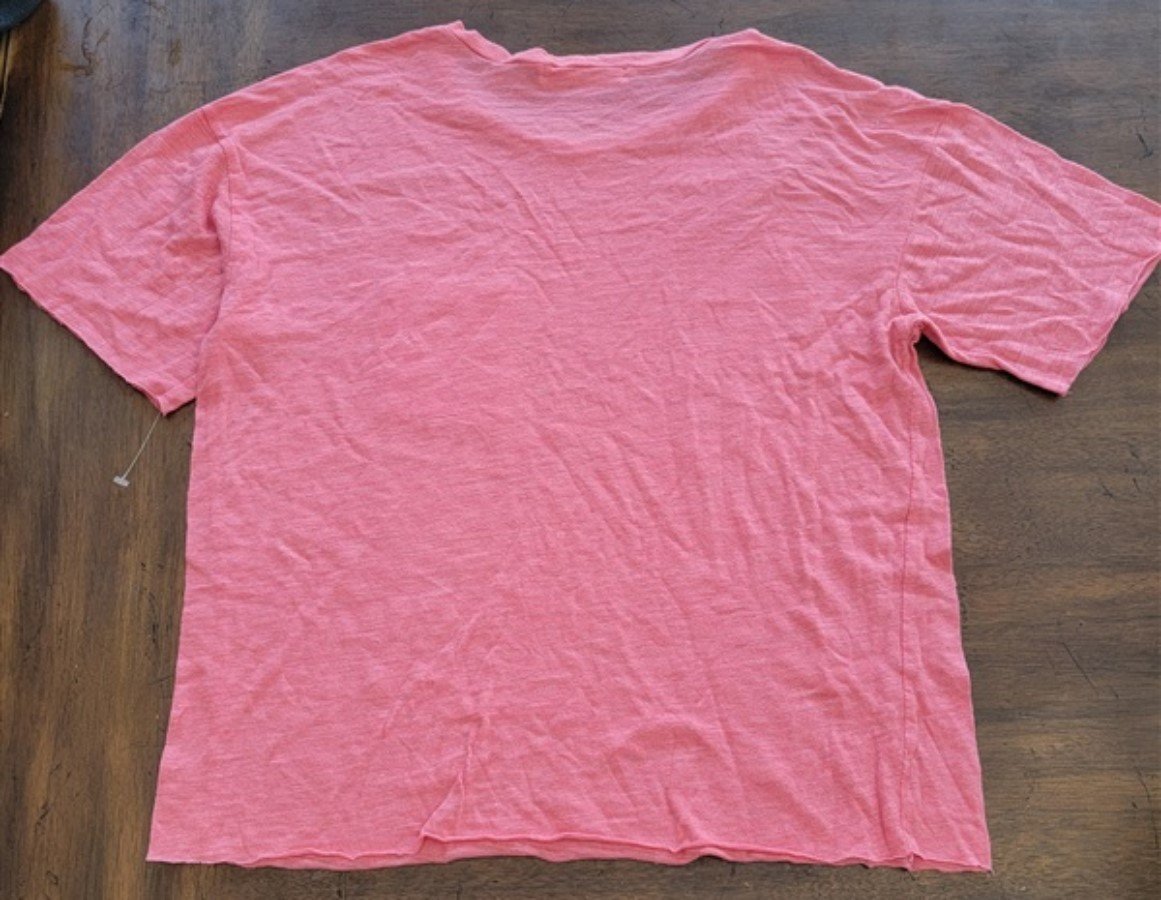NWOT Project Social T S Coral Slub Pocket T Shirt Raw Hem 123096