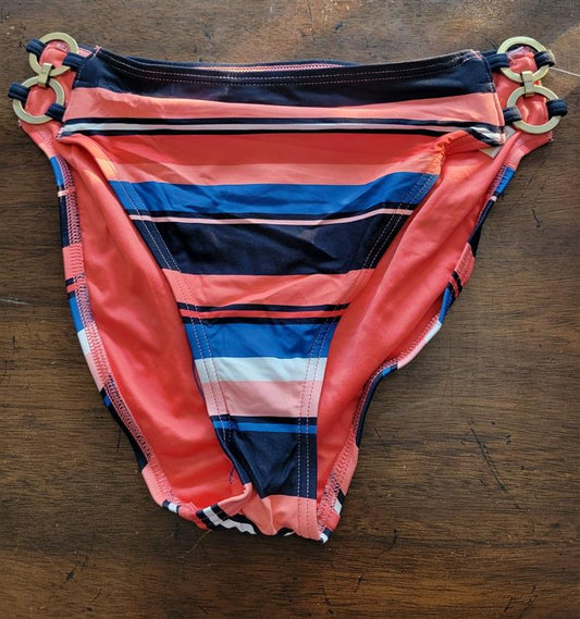 NWOT Michael Kors SM Stripe Ring High Waist Bikini Swim Bottom 123104