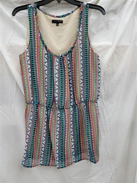 NWOT Glam Boutique MEDIUM Teal Mod Stripe Shift Dress 123118