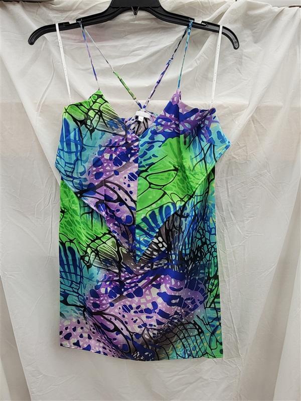 NWOT Glam Boutique M Butterfly Spaghetti Strap Blue Green Mini Dress 123126