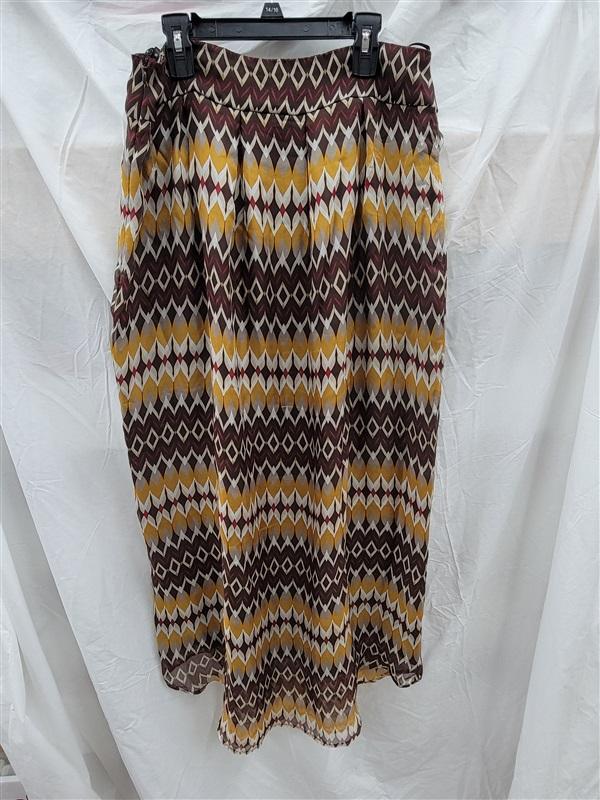 NWOT Glam Boutique M Geometric 100% Silk Long Skirt 123131