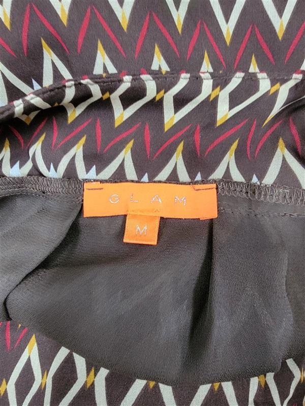 NWOT Glam Boutique M Geometric 100% Silk Long Skirt 123131
