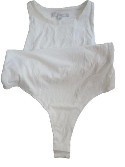 NWOT Gaze High Neck XS Thong Bodysuit White 123136