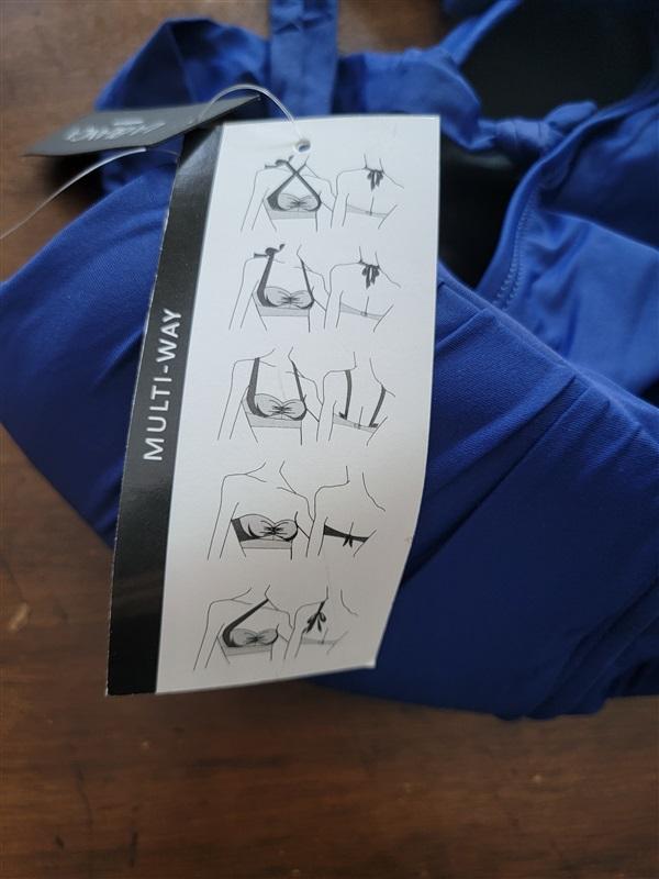 NWT La Blanca Island Goddess SZ 4 Halter Bandeau Tankini Swim Top Blue 123142