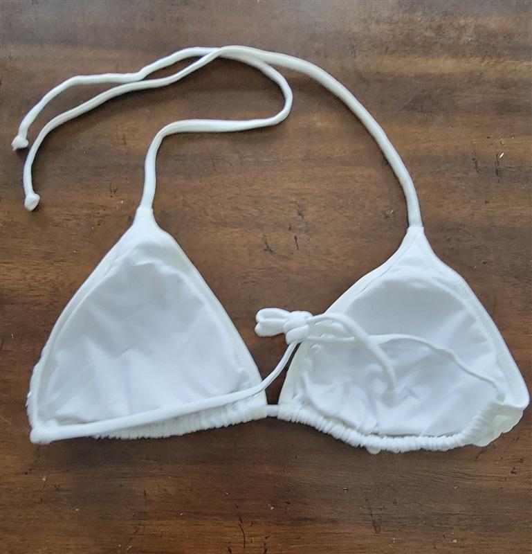 NWOT White Fish Scale Sequin Bikini Swim Top 123152